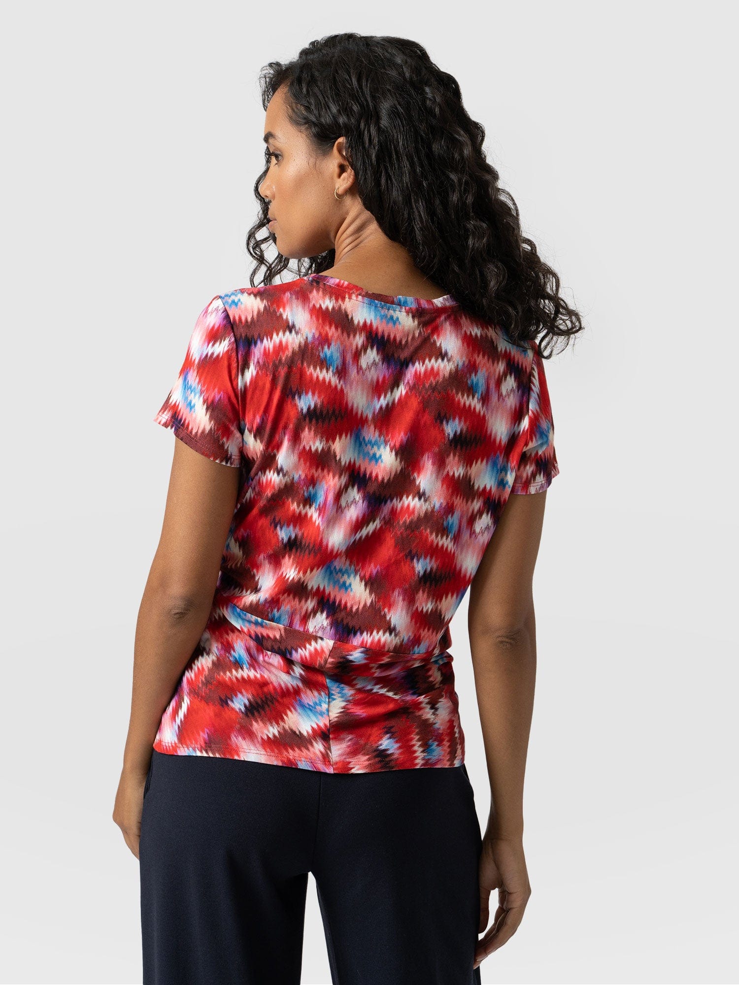 Kensal Twist Front Tee Red Marble - Women's Dresses | Saint + Sofia® USA